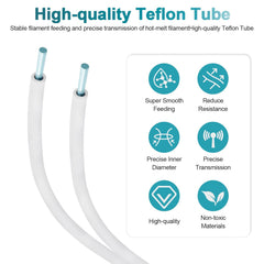 Compatible with Bambu Lab PTFE Tube 2.5mm ID×4mm OD, Length 5M/ 16.4ft, for Bambu lab AMS X1/ X1C/ P1P/ P1S/ A1/ A1 Mini, Prusa MMU3/ Direct Drive Extruder (Cream Color), with Tubing Cutter