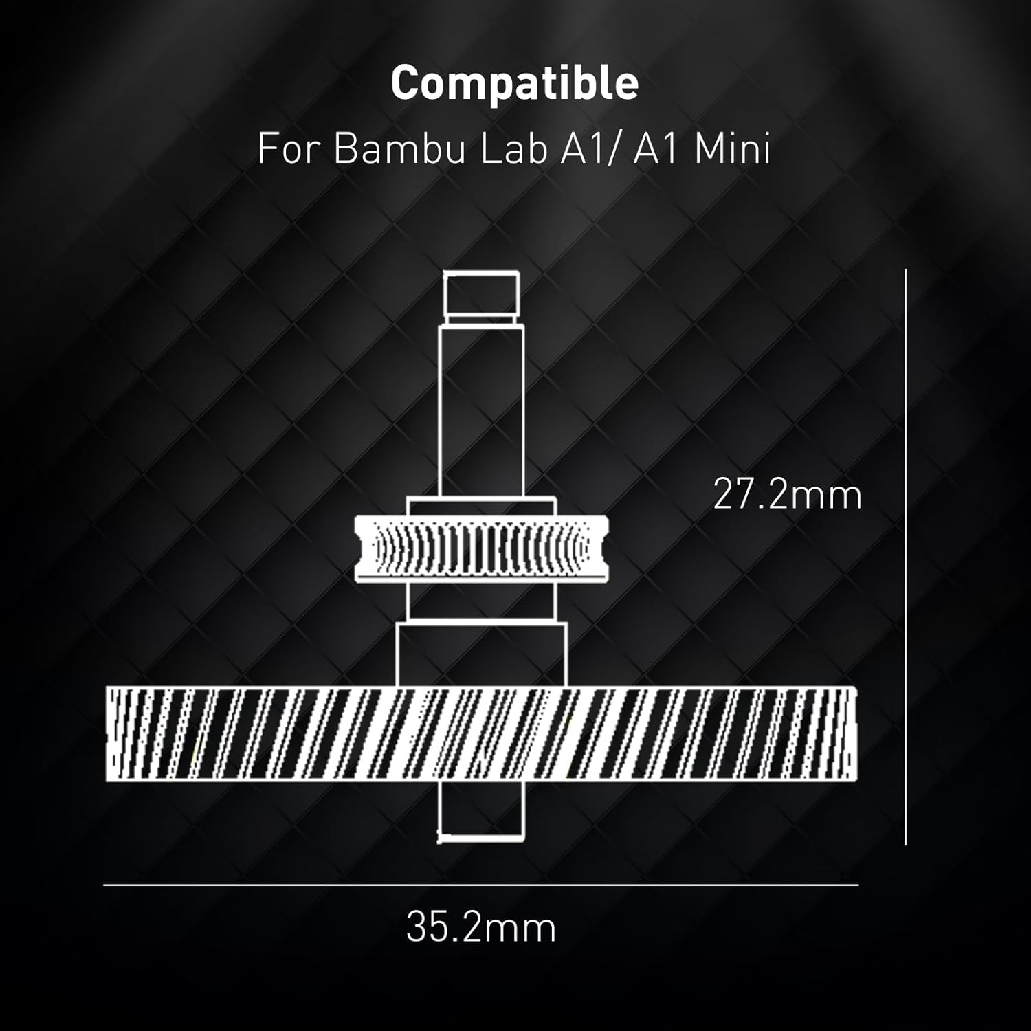 A1 Mini Extruder Gear, with Aluminum Alloy Handle,A1 Mini xirbbo Extruder Gear Assembly CNC POM Nano Coated Hardened Steel for Bambu Lab A1 Mini Extrusion Head Gear 3D Printer Accessory